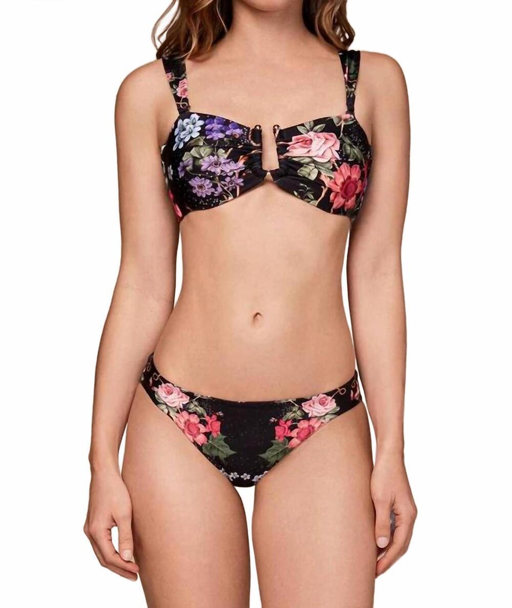 NEW OLA AZUL alana bloom bikini bottom in black